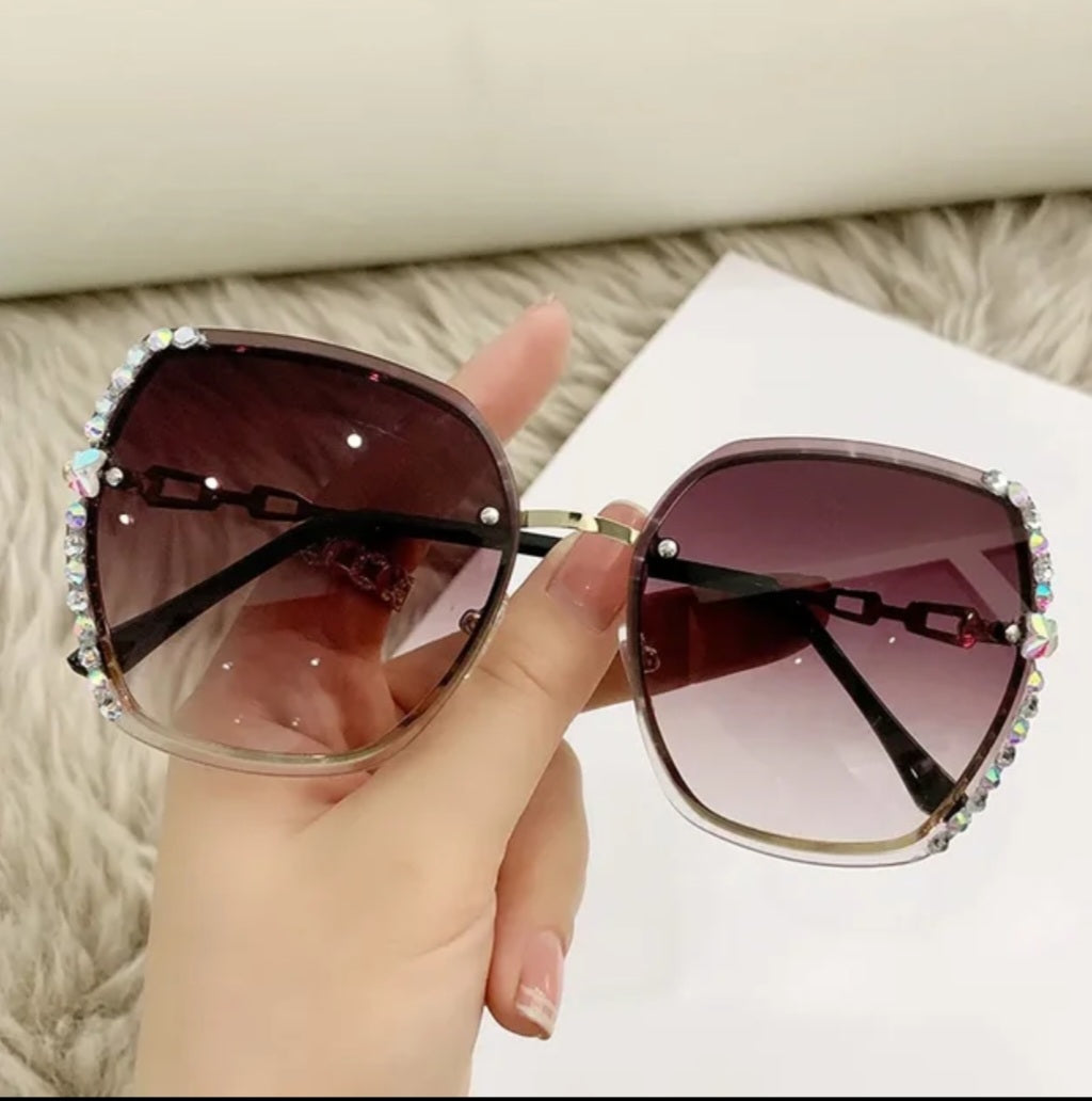 Rhinestones Oversize Sunglasses