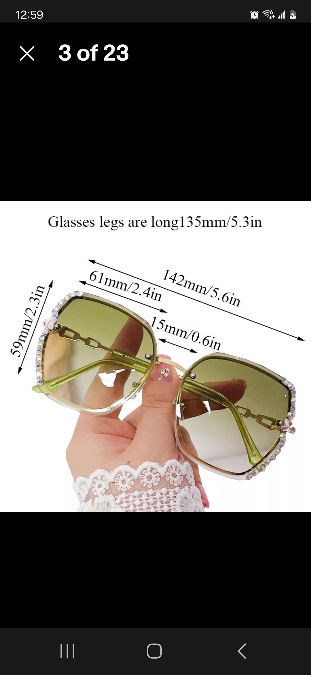 Oversized Rhinestones Decor Sunglasses