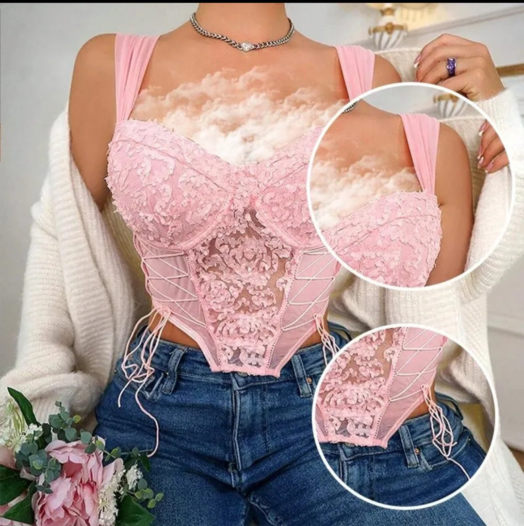 Crop lace corset