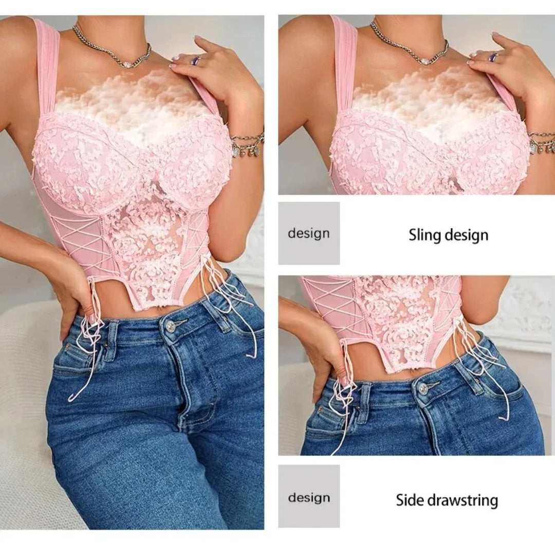 Crop lace corset
