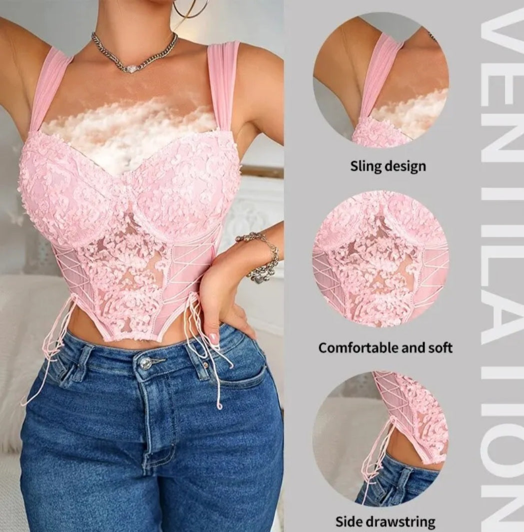 Crop lace corset