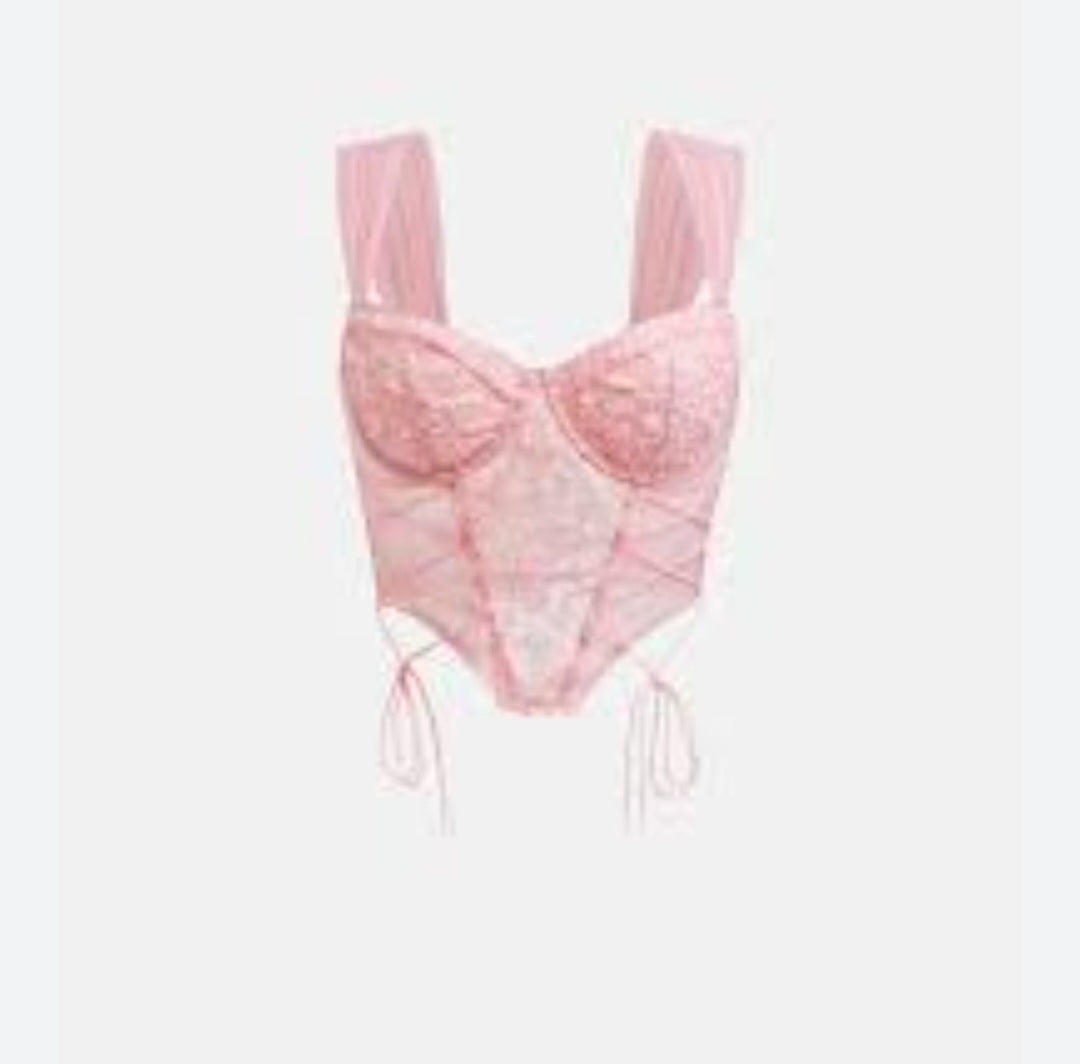 Crop lace corset