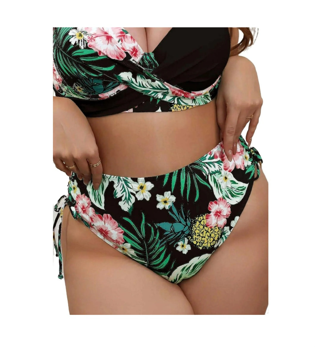 PLUS SIZE 2PC TROPICAL BIKINI SET