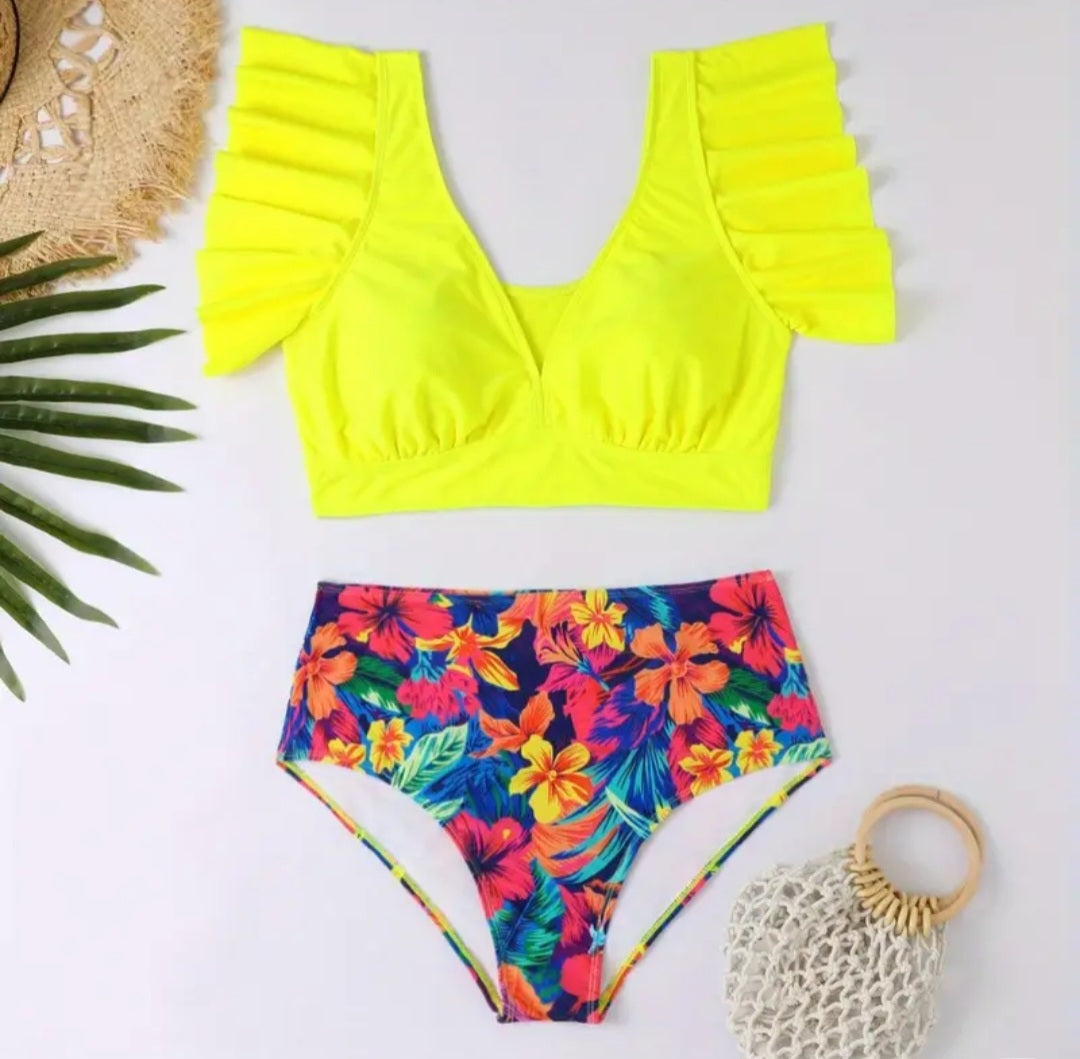 Plus size Tankini floral set