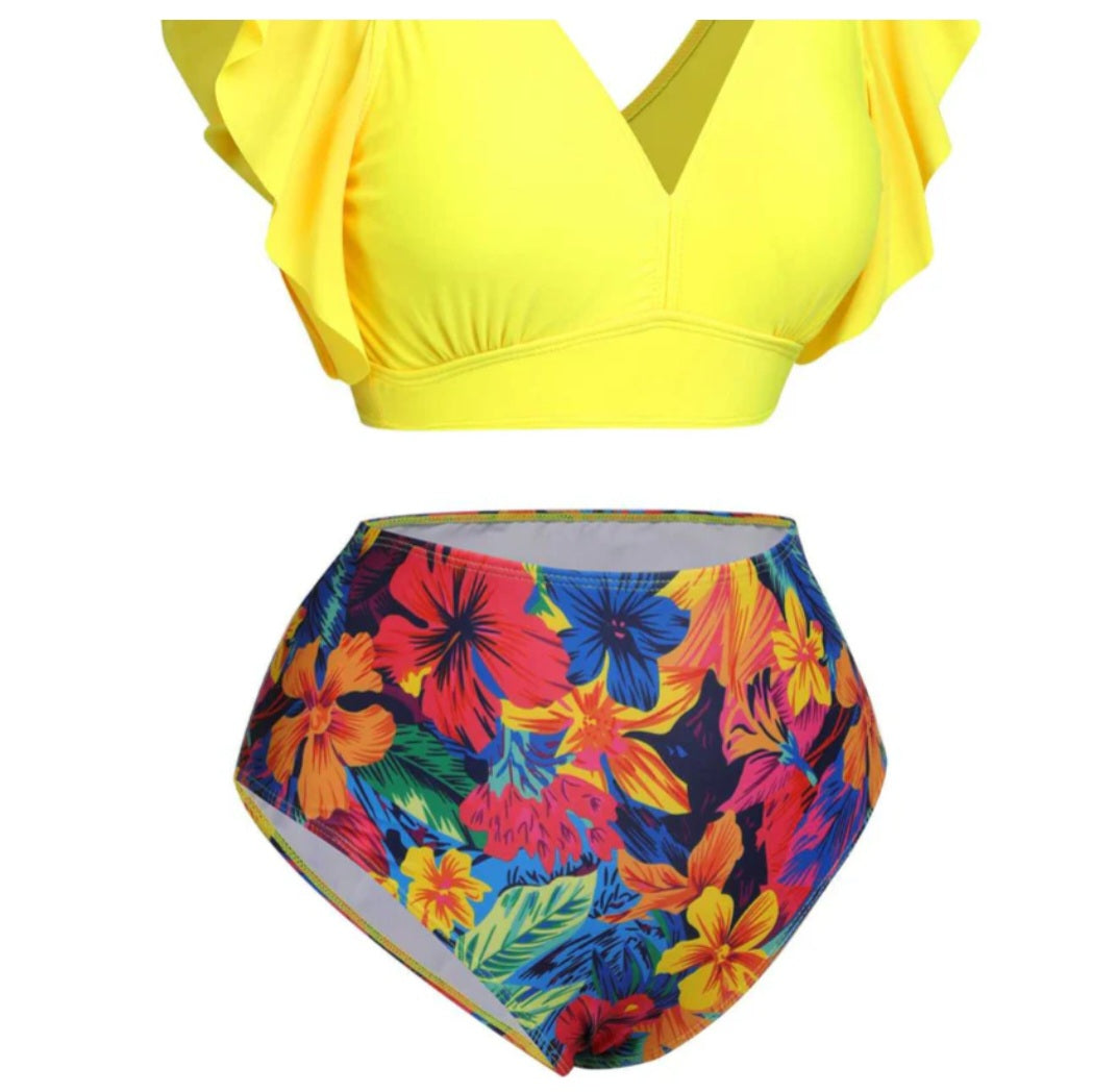 Plus size Tankini floral set