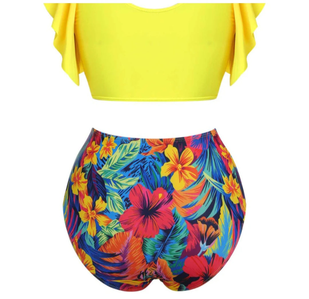 Plus size Tankini floral set