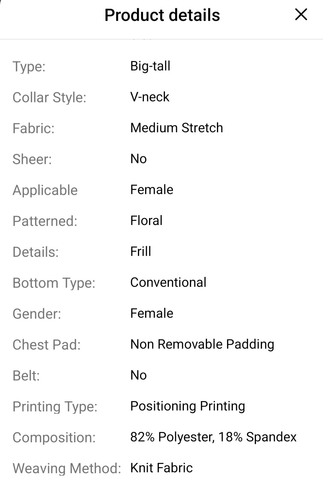 Plus size Tankini floral set