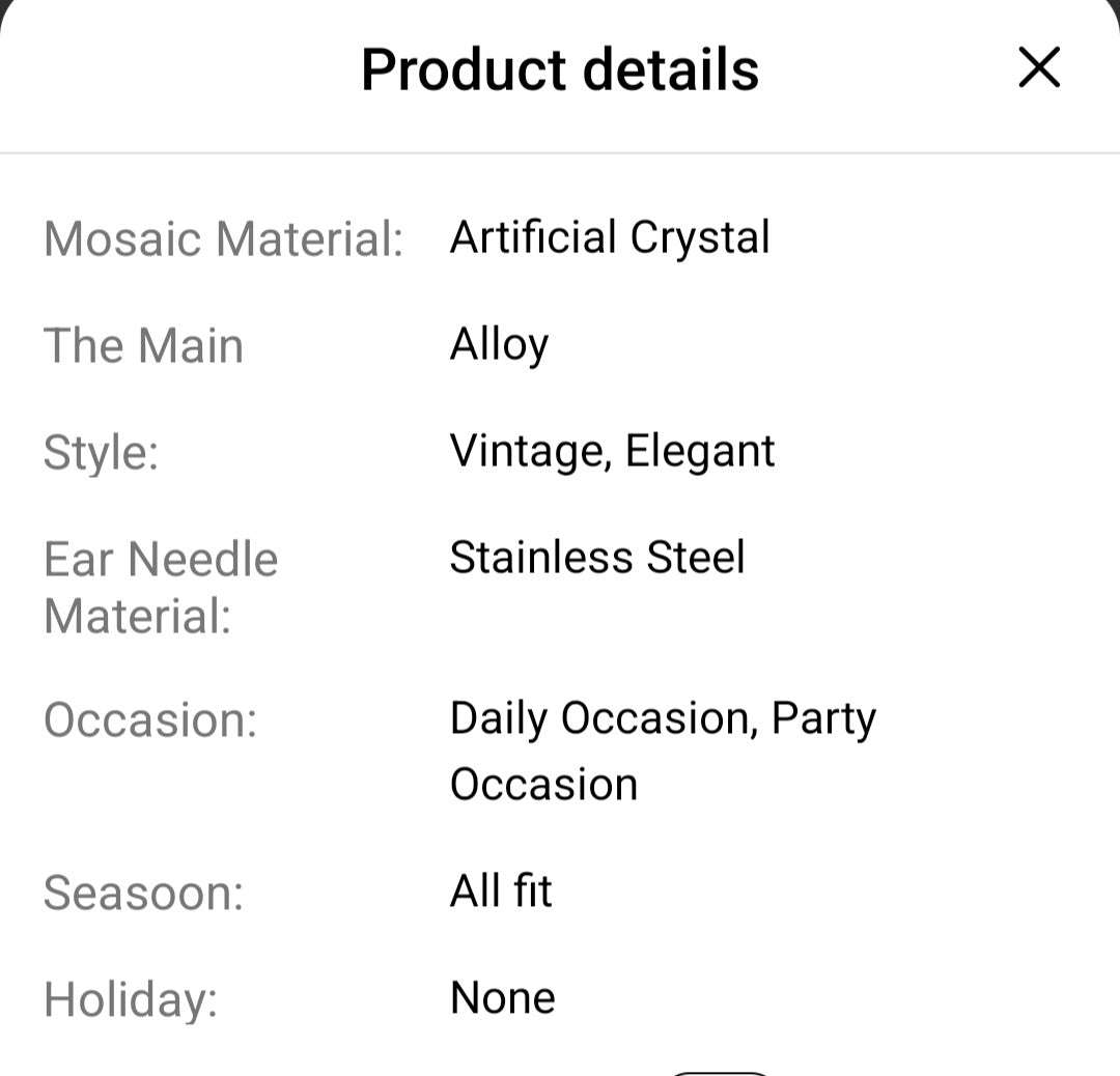 Embellished Artificial Crystal Hoop Earrings