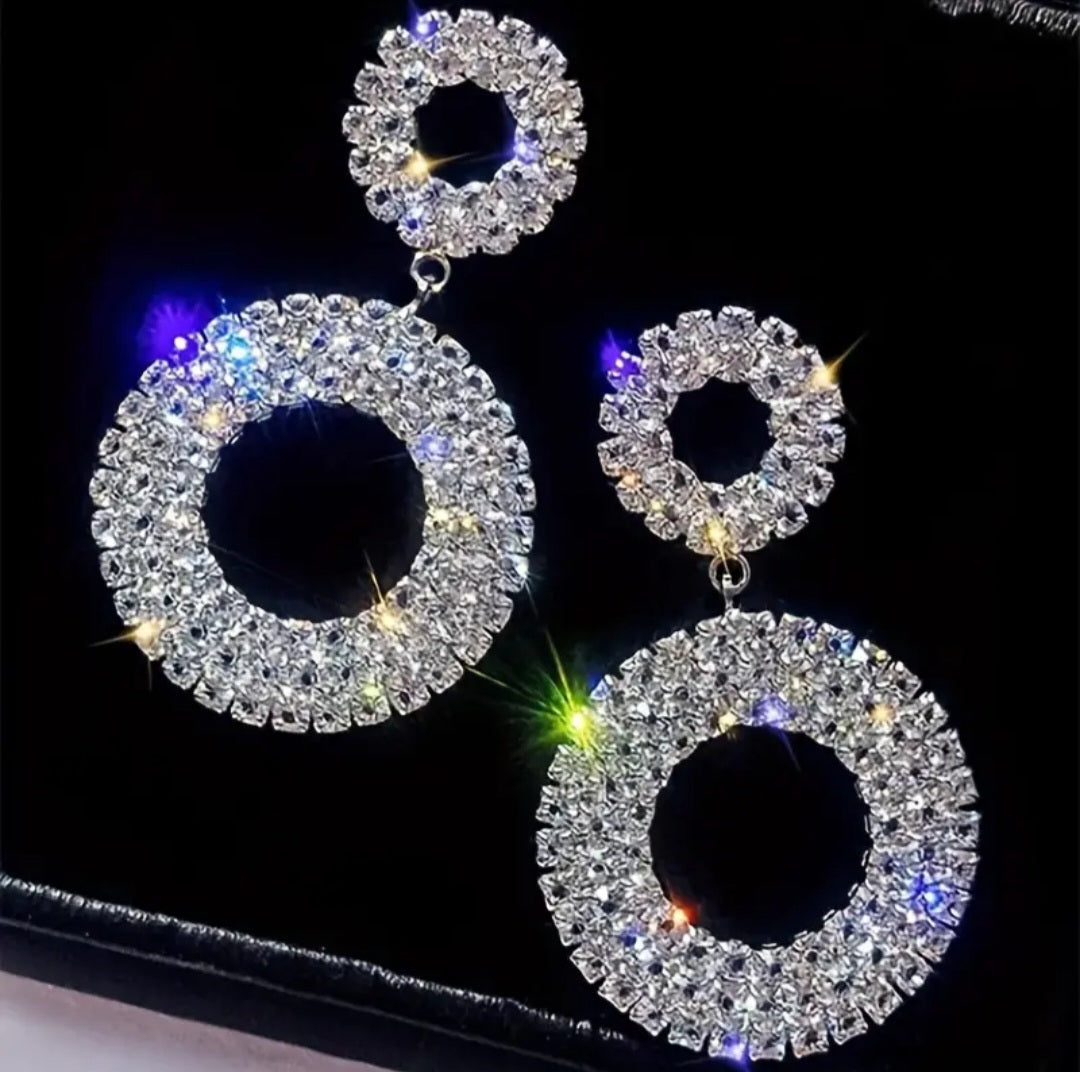 Rhinestones Artificial Crystal Dangling Earrings