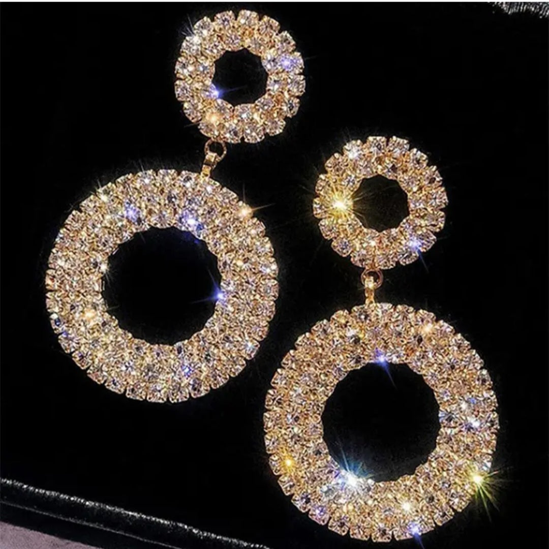 Rhinestones Artificial Crystal Dangling Earrings