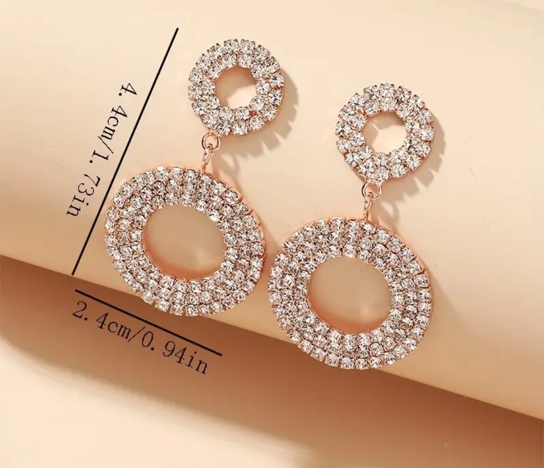 Rhinestones Artificial Crystal Dangling Earrings
