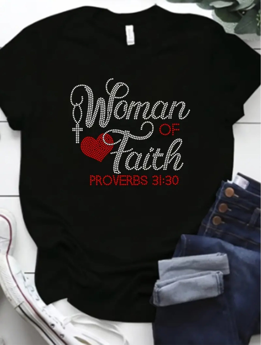 Plus Size Graphic Rhinestones TSHIRT