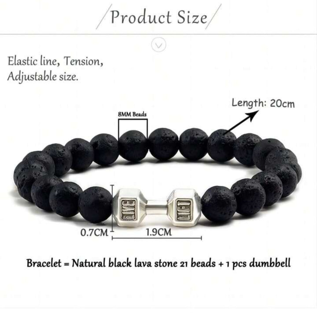 Men Lava Dumbell Bracelet