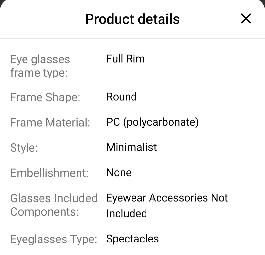 Oversized round eyewear