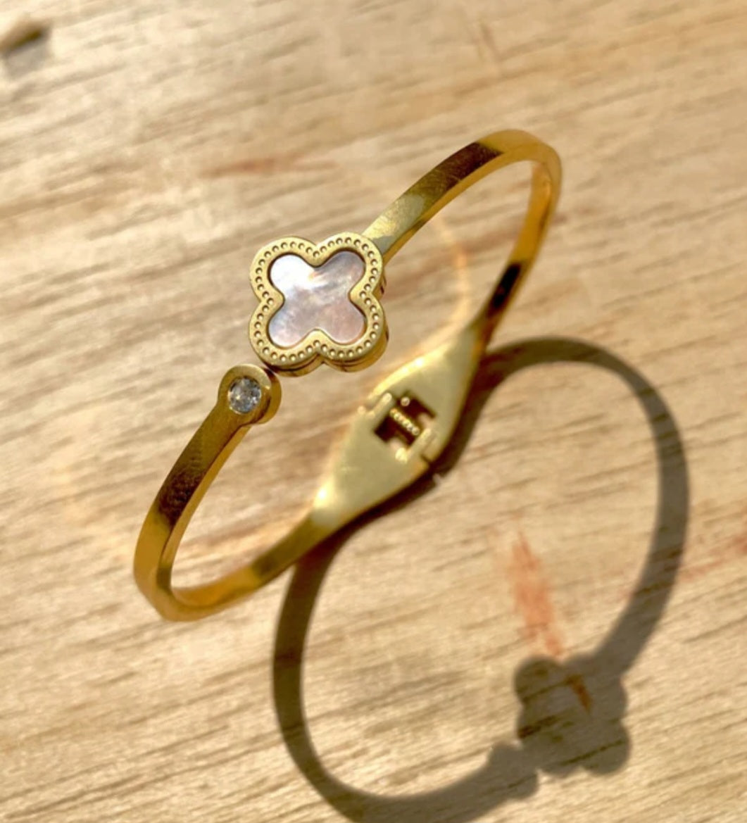 Four Leaf Clover Designer Inspired Four Leaf Clover Bangle