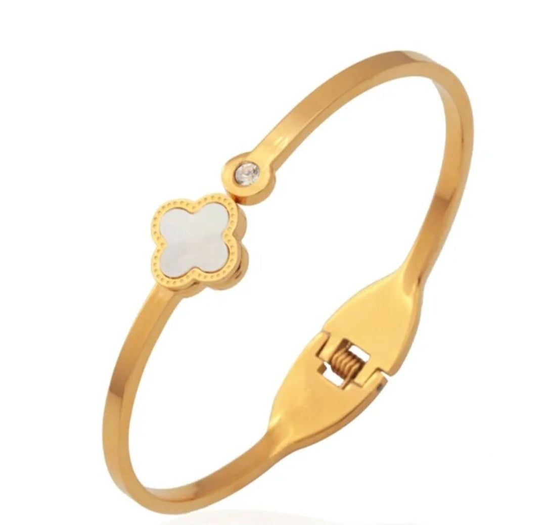 Four Leaf Clover Designer Inspired Four Leaf Clover Bangle