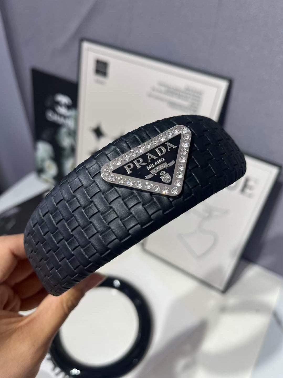 Prada inspired leather headband