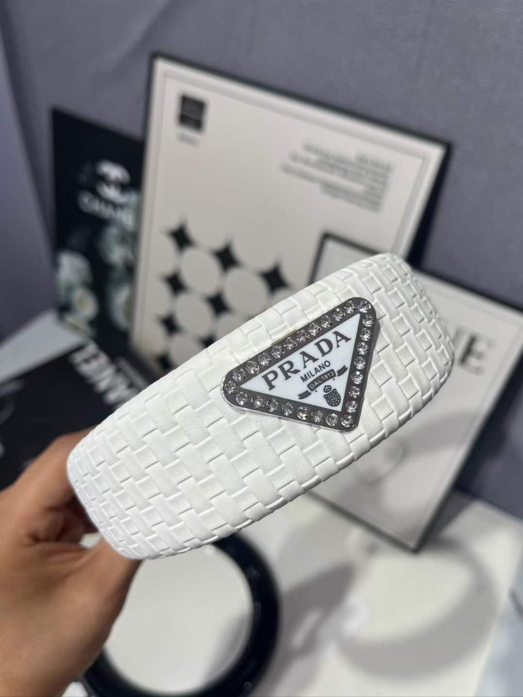 Prada inspired leather headband