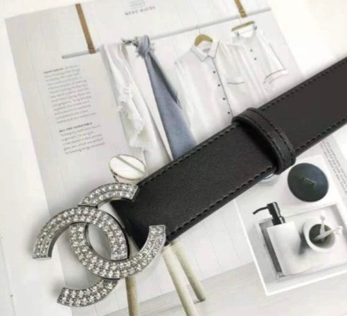 CC Inspired Rhinestones Leather Belt