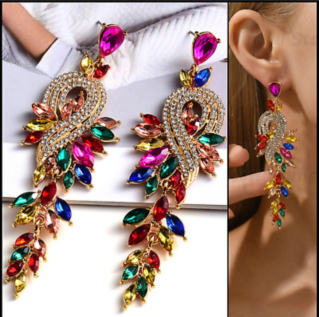 Crystal Rhinestones Dangling Earrings
