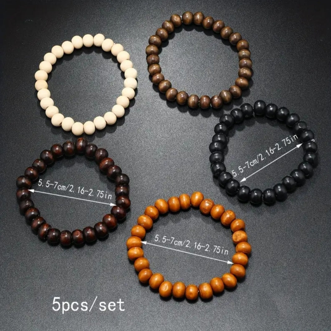 Men Wooden beeded bracelet