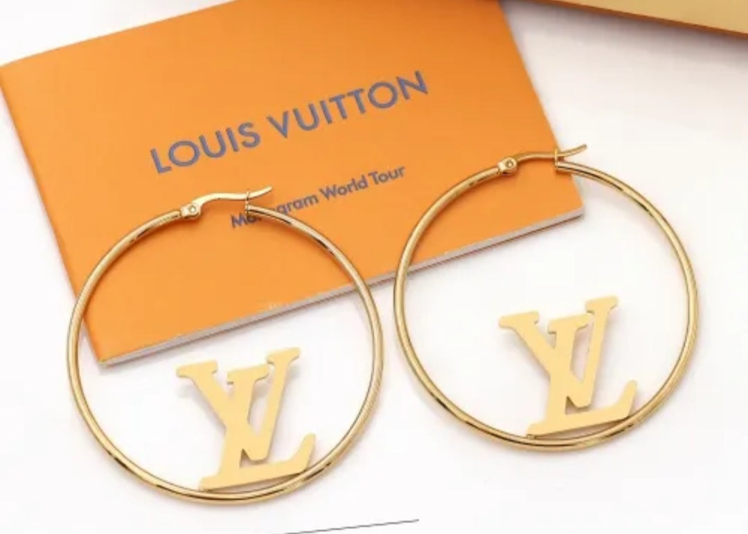 LV inspired Hoop Earrings
