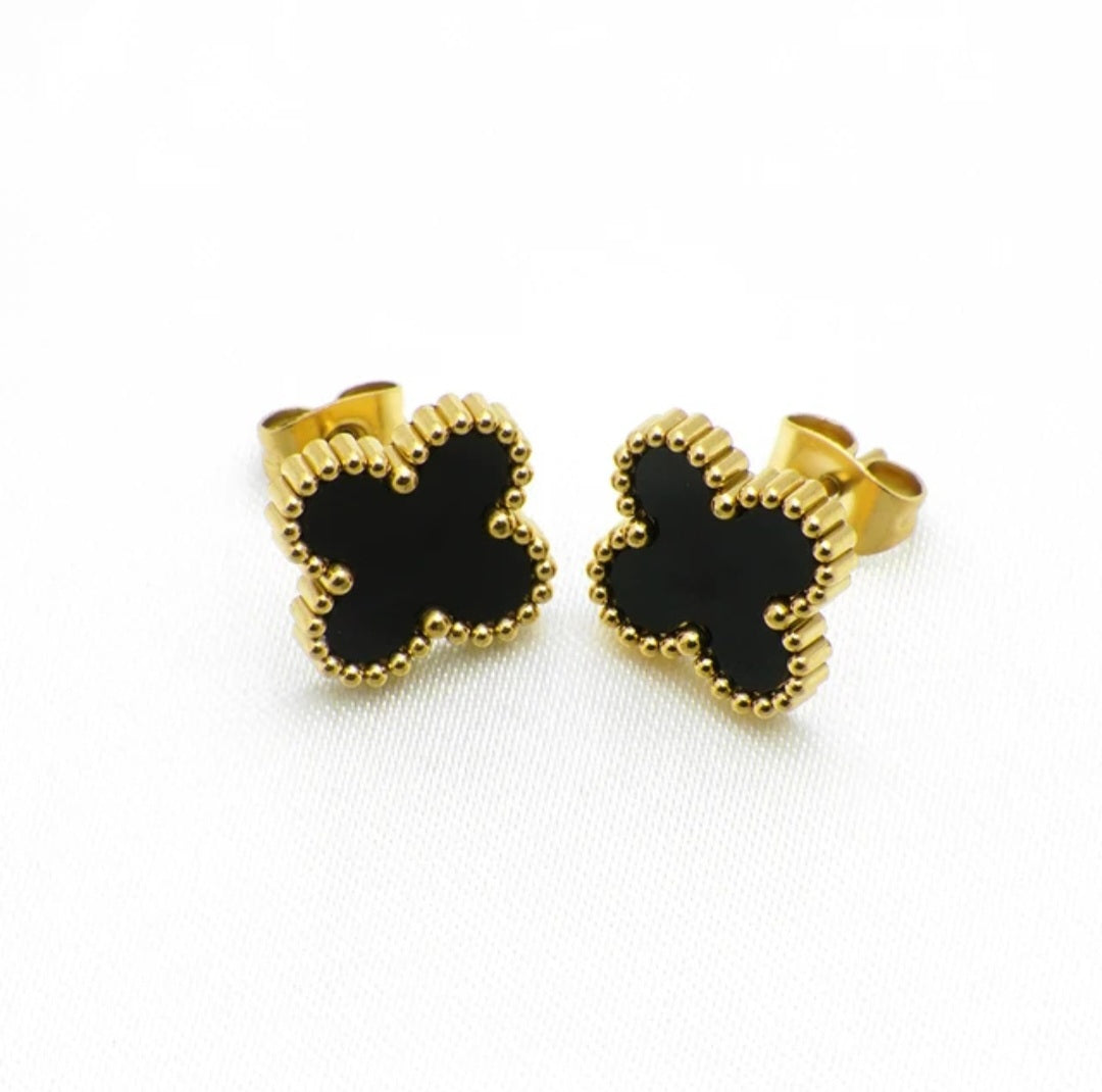 LV Inspired 4 Clover Earrings 9mm