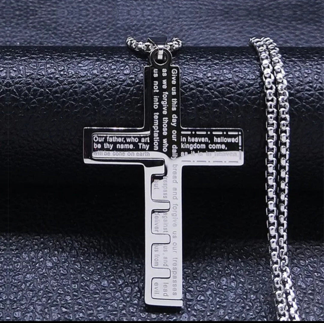 Men cross pendant necklace