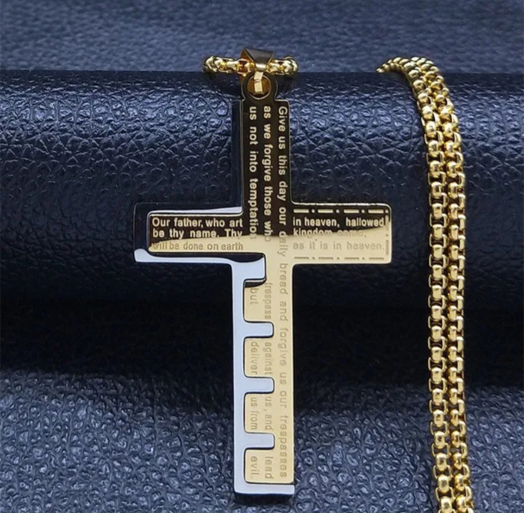 Men cross pendant necklace
