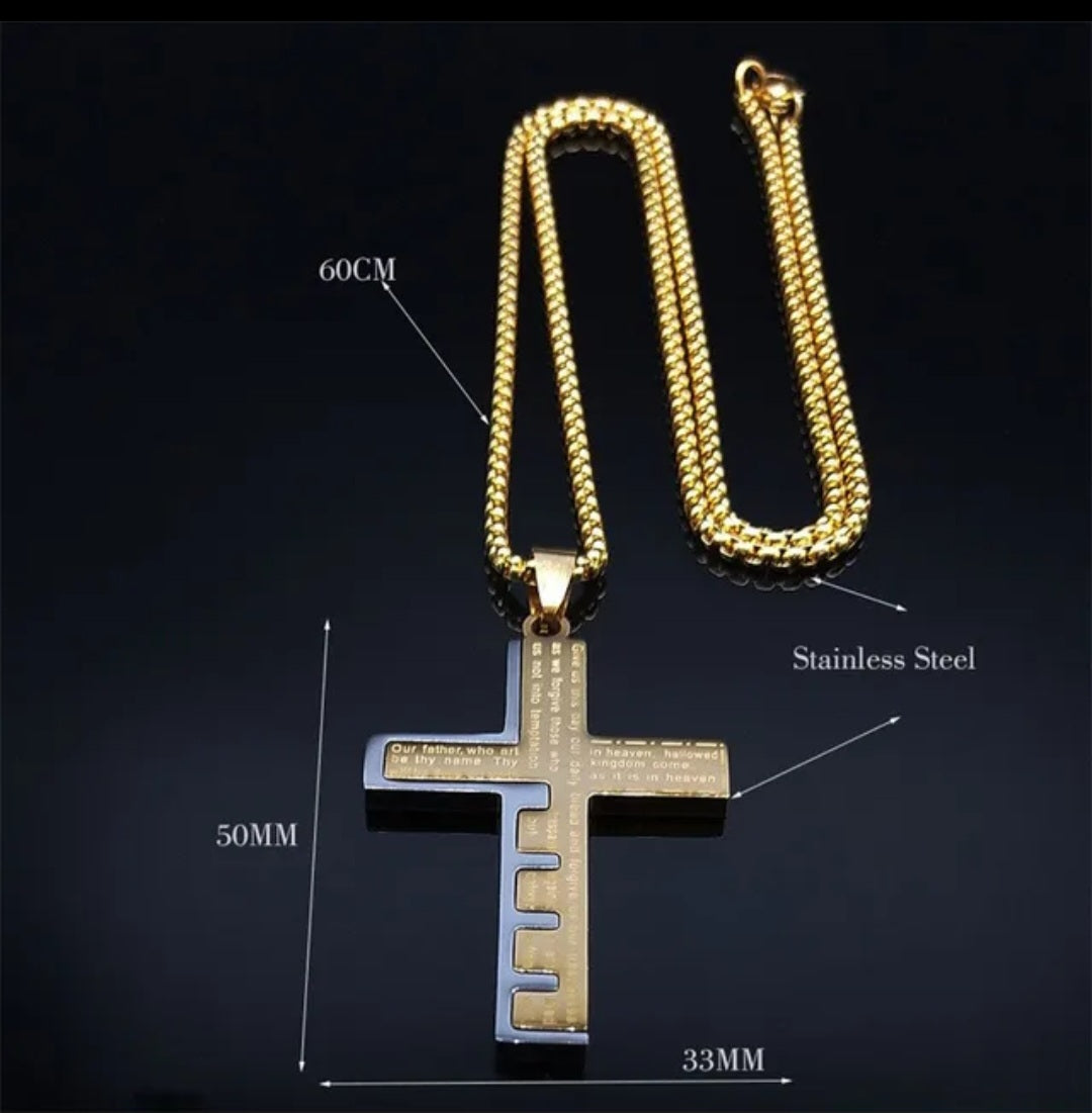 Men cross pendant necklace