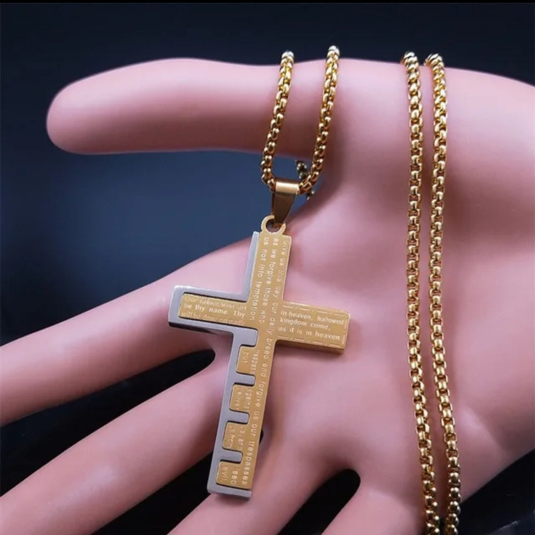 Men cross pendant necklace