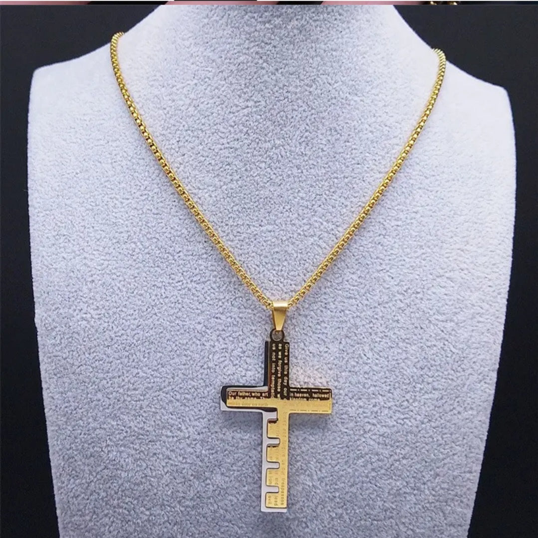 Men cross pendant necklace