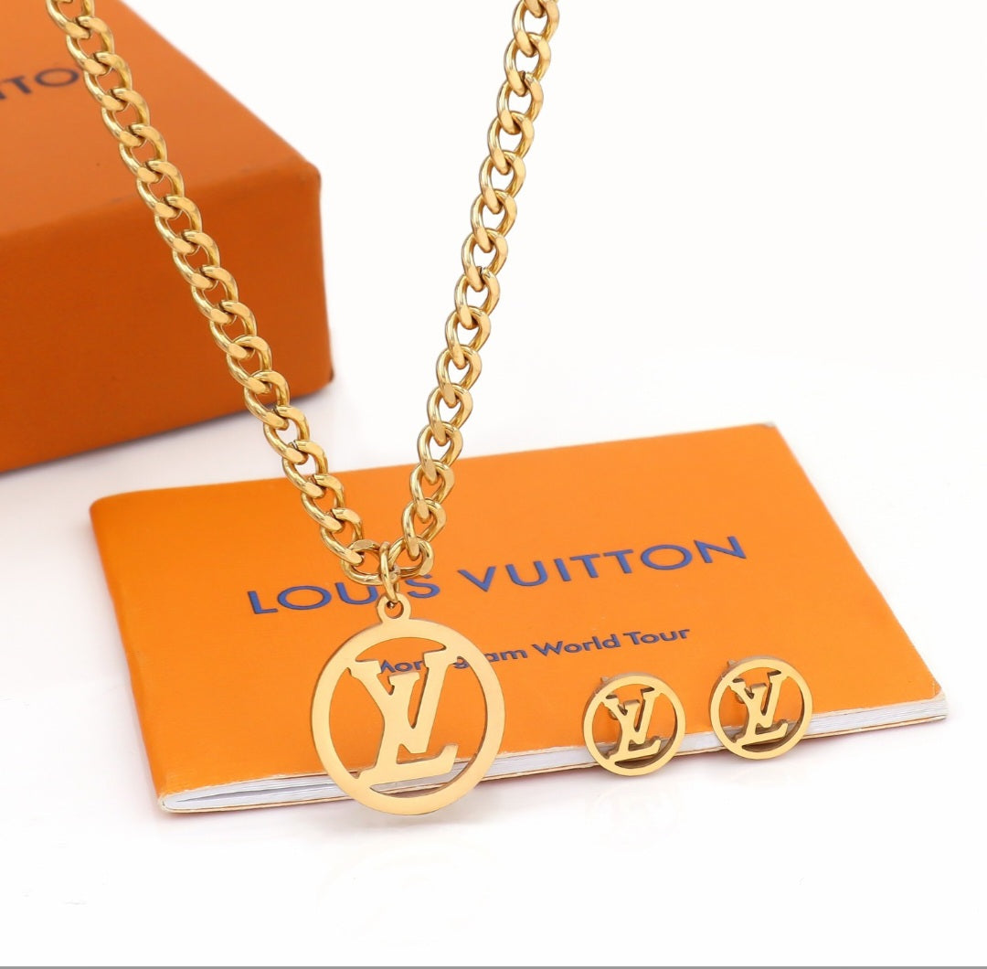 LV Designer Inspired Cuban Necklace
