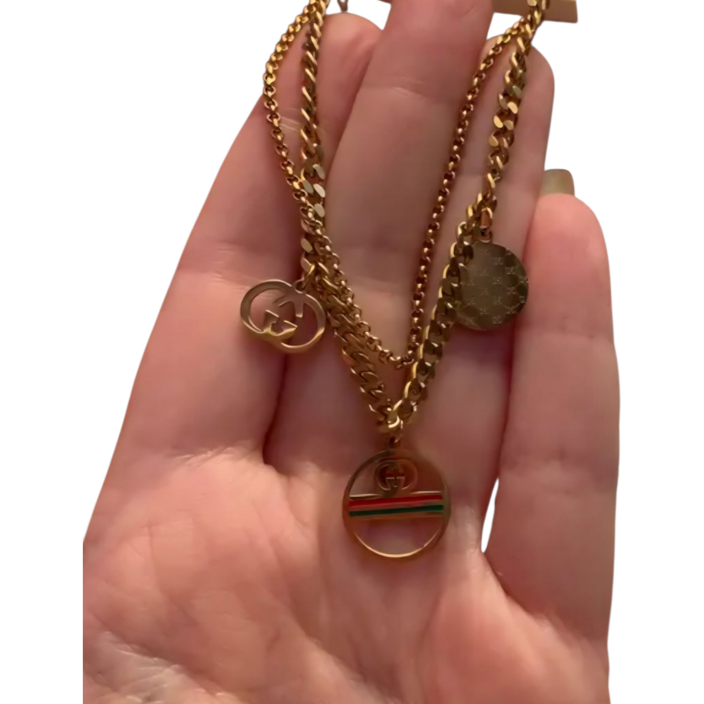 Gucci inspired double chain Bracelet