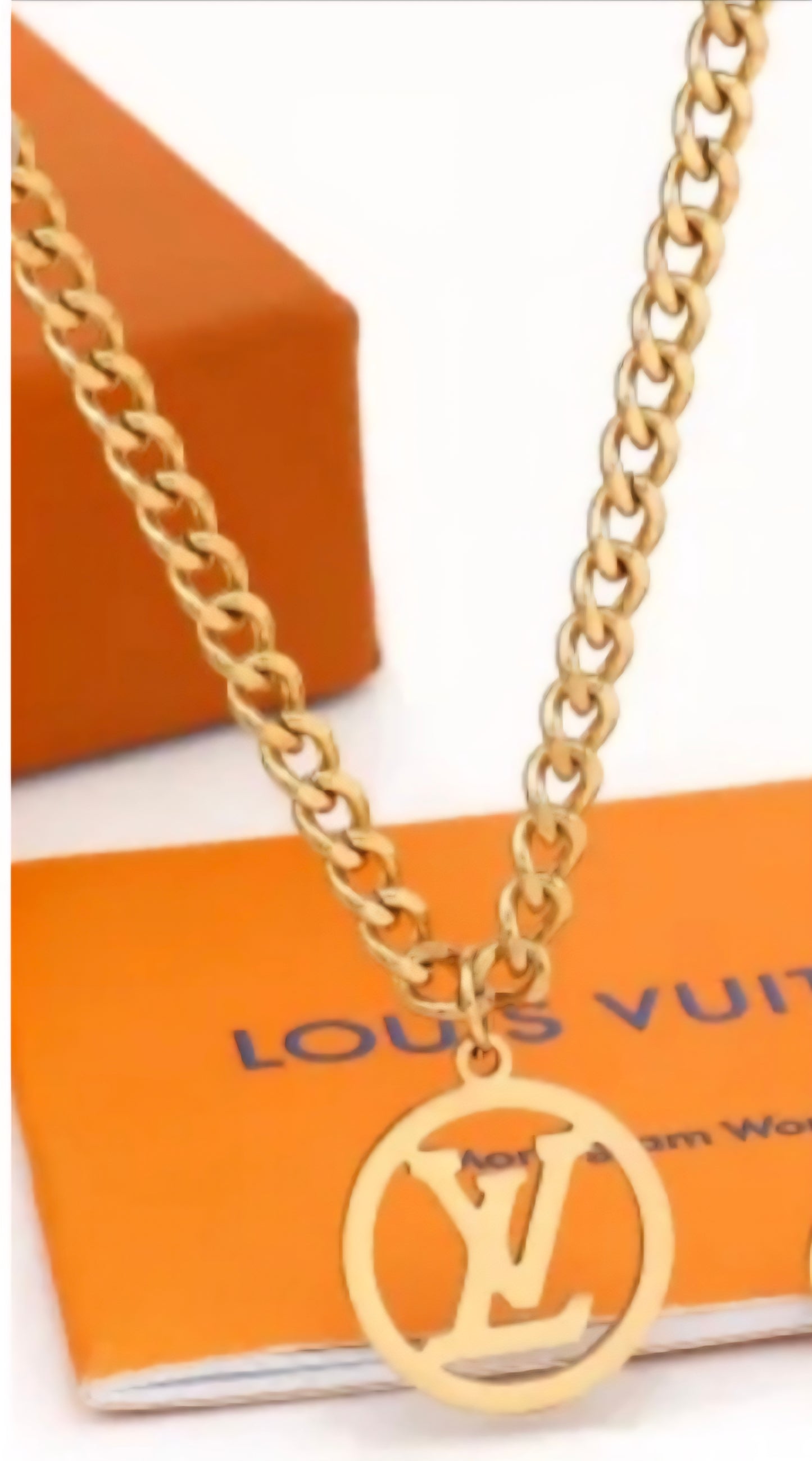 LV Designer Inspired Cuban Necklace