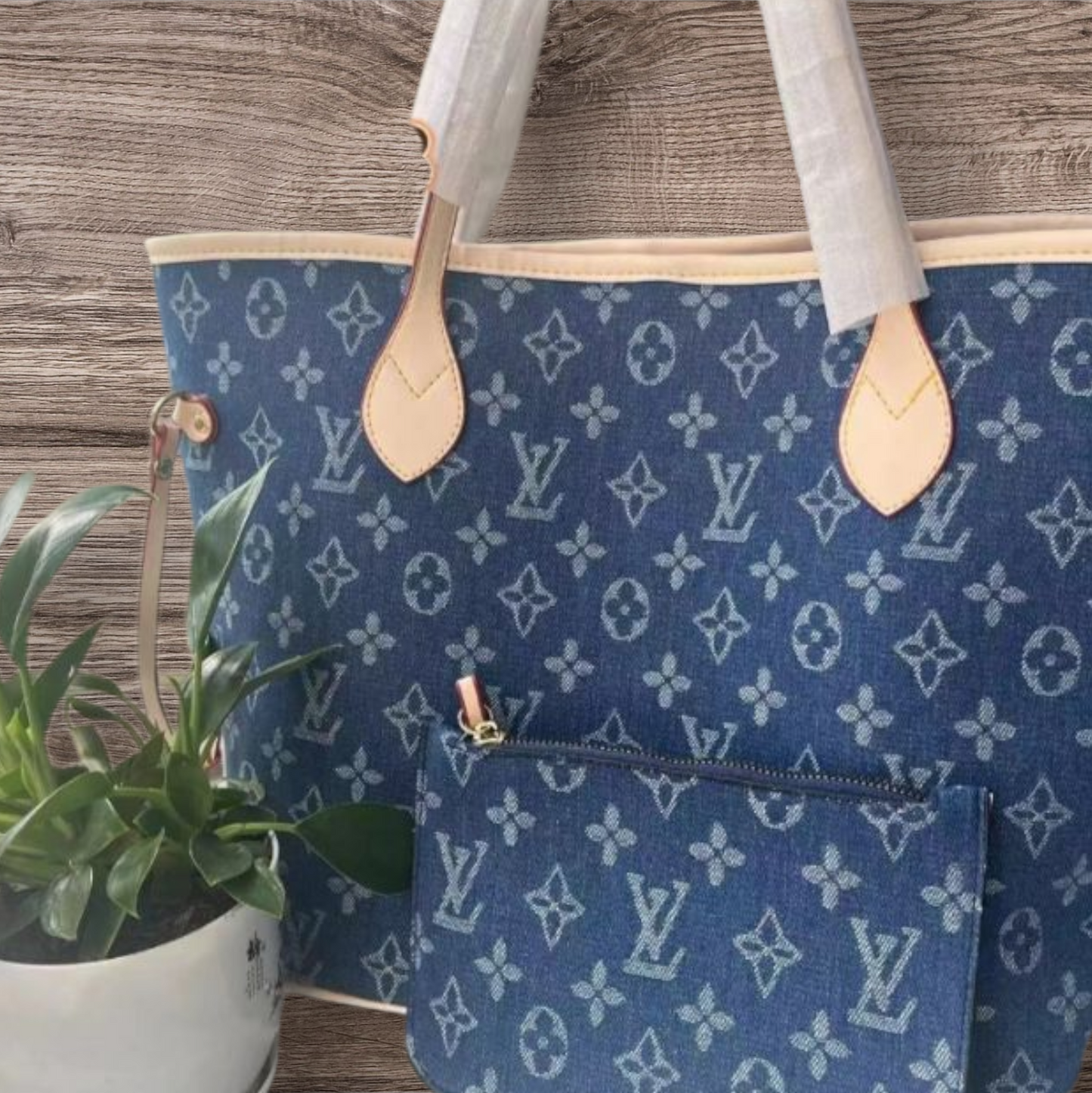 LV Denim Inspired Tote Bags