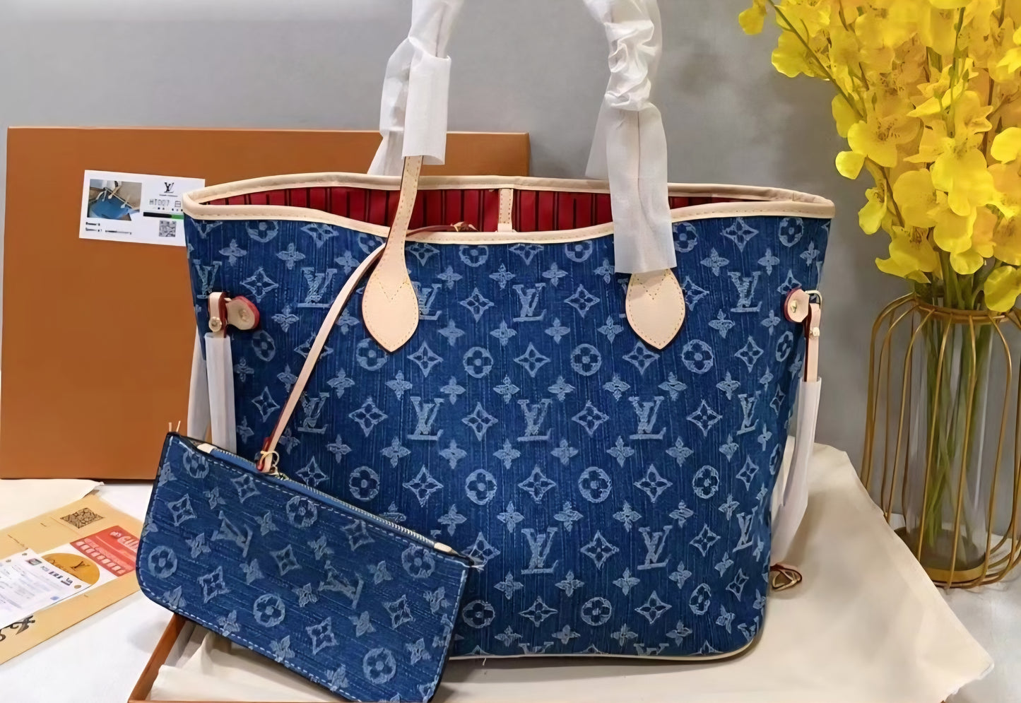 LV Denim Inspired Tote Bags