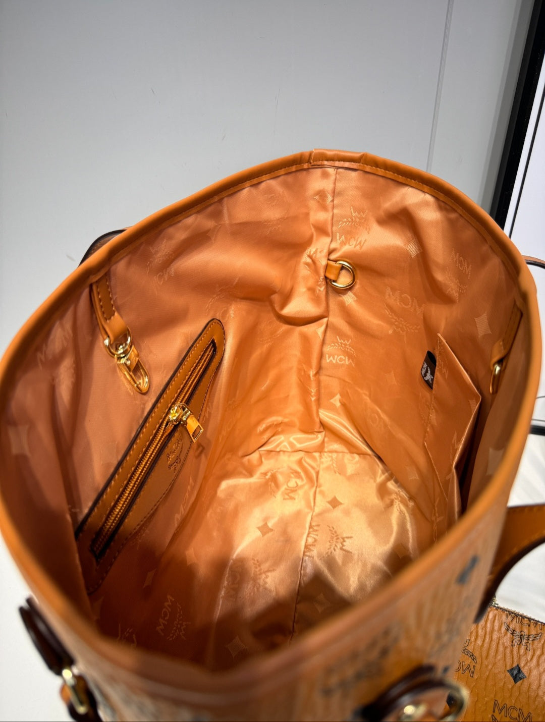 MCM inspired tote bag