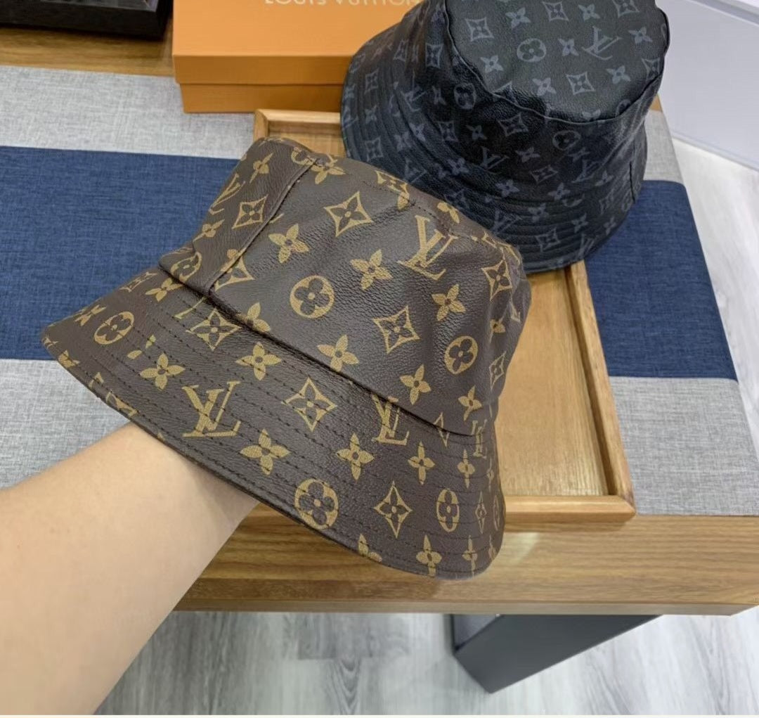 LV Designer Inspired leather bucket hat