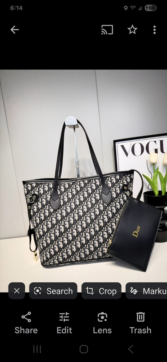 Christian Dior monogram inspired Tote Bags