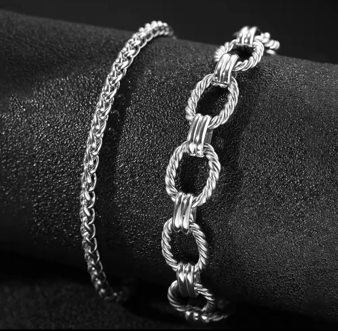 Stainless Bracelet 2pc set