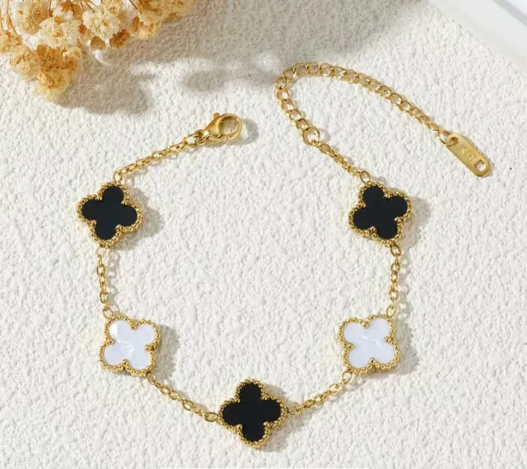 Van Cleef inspired 13mm Clover Gold Bracelet Collection