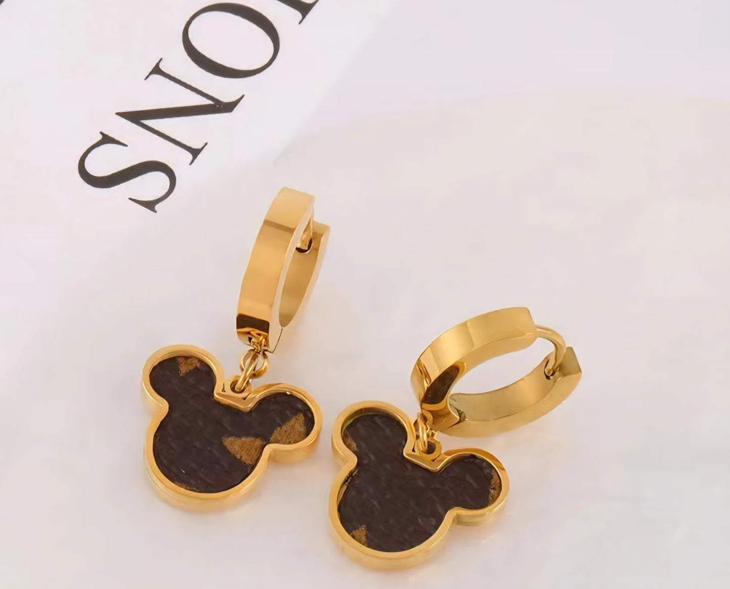 LV Leather Mouse head Earrings