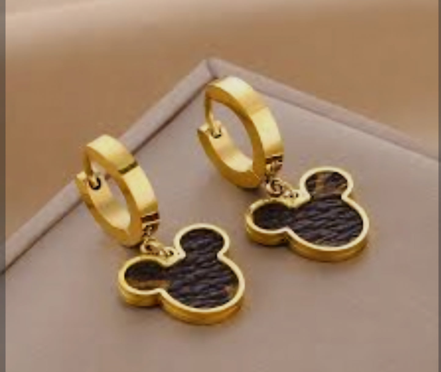 LV Leather Mouse head Earrings