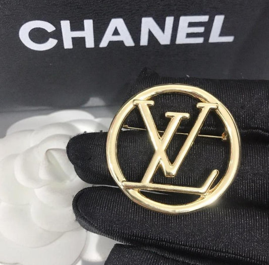 Designer LV inspired Brooch