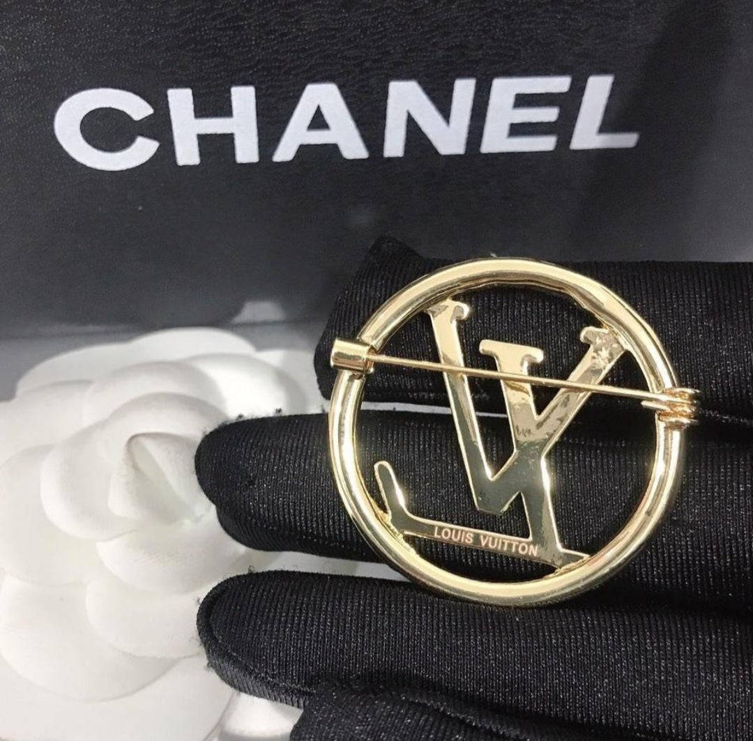 Designer LV inspired Brooch