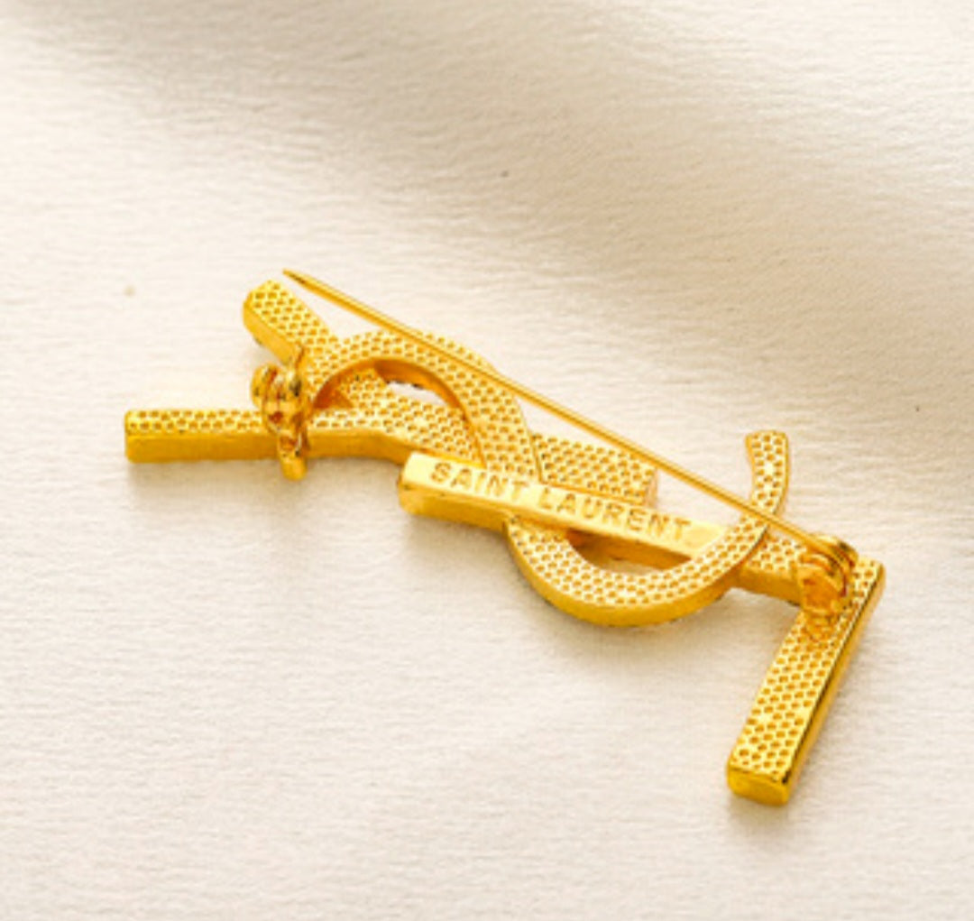 YSL. Designer Inspired Brooches