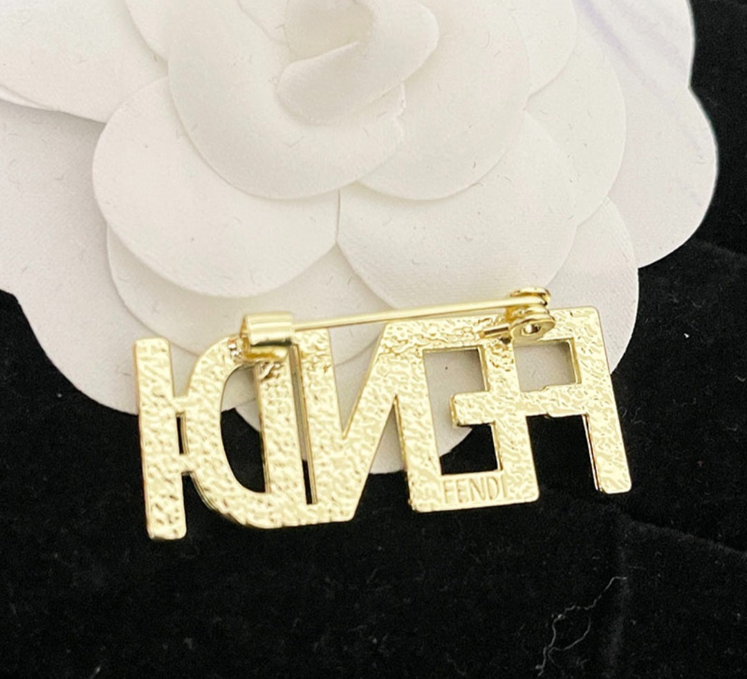 Luxury inspired Fendi Brooches