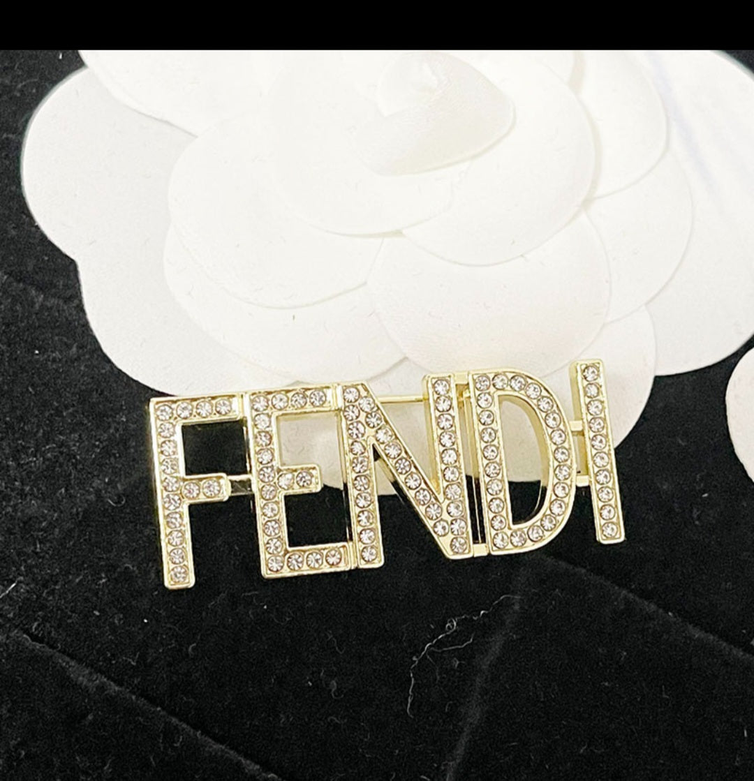 Luxury inspired Fendi Brooches