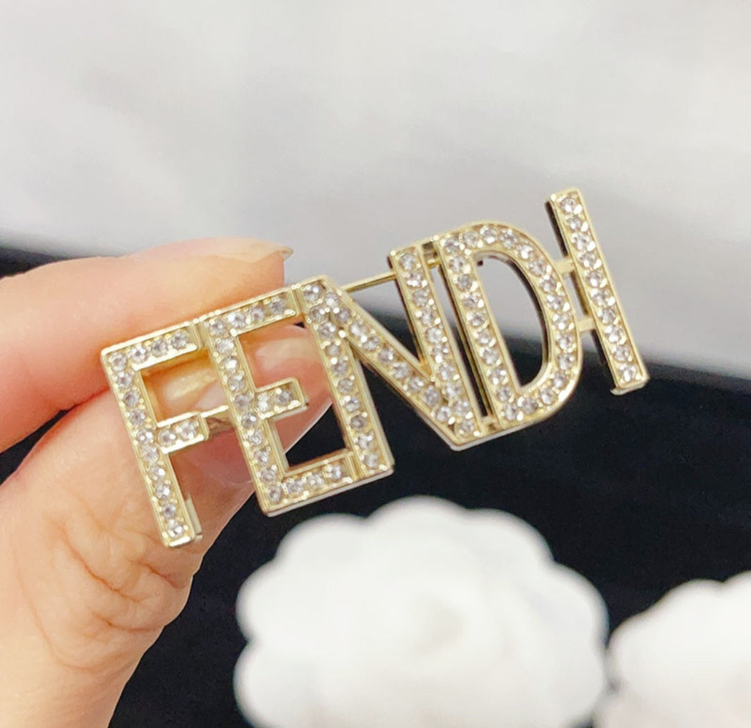 Luxury inspired Fendi Brooches